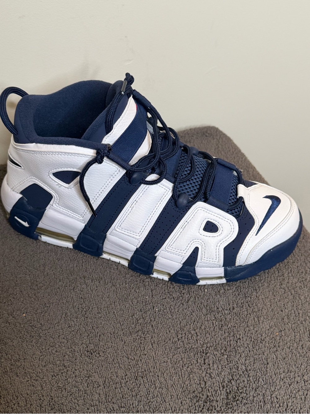 Nike Air More Uptempo ‘96 Olympic 2024 White Navy Red Mens size 10 1/2. - Picture 6 of 10